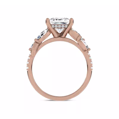 Hayden Curved Vine Hidden Halo Lab Engagement Ring