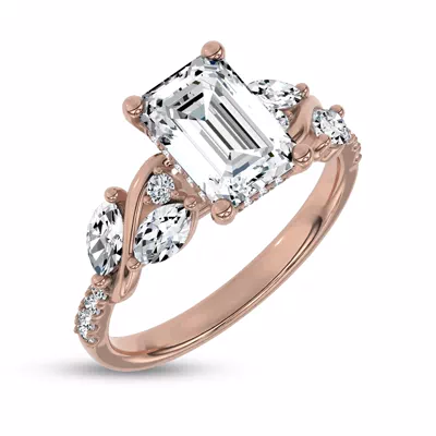 Hayden Curved Vine Hidden Halo Lab Engagement Ring