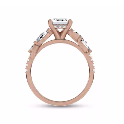 Hayden Curved Vine Hidden Halo Lab Engagement Ring