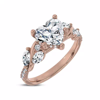 Hayden Curved Vine Hidden Halo Lab Engagement Ring