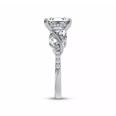 Hayden Curved Vine Hidden Halo Lab Engagement Ring