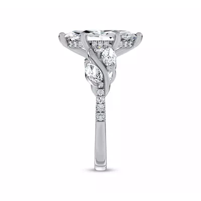 Hayden Curved Vine Hidden Halo Lab Engagement Ring