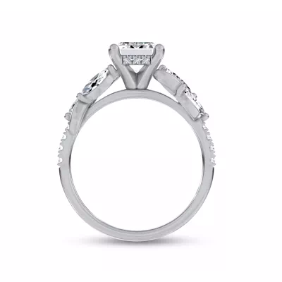 Hayden Curved Vine Hidden Halo Lab Engagement Ring