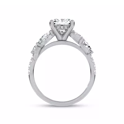 Hayden Curved Vine Hidden Halo Lab Engagement Ring