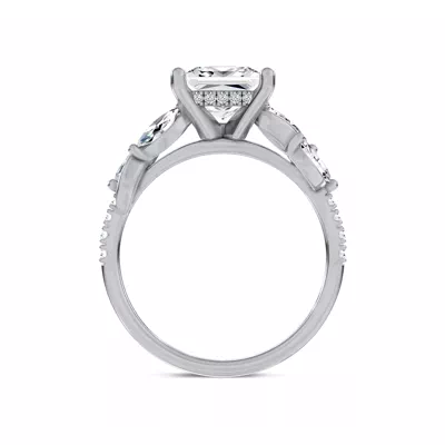 Hayden Curved Vine Hidden Halo Lab Engagement Ring