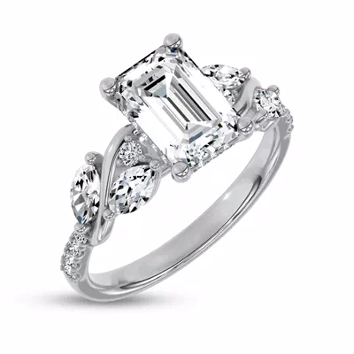 Hayden Curved Vine Hidden Halo Lab Engagement Ring