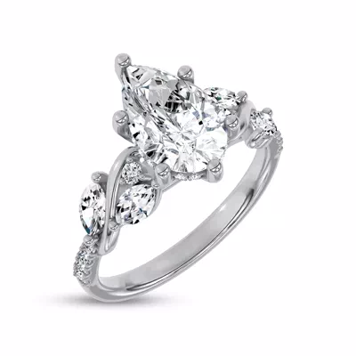 Hayden Curved Vine Hidden Halo Lab Engagement Ring