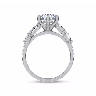 Hayden Curved Vine Hidden Halo Lab Engagement Ring