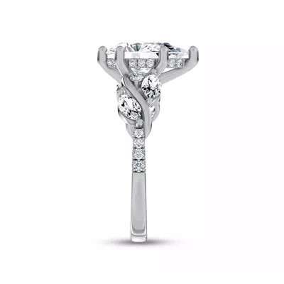 Hayden Curved Vine Hidden Halo Lab Engagement Ring