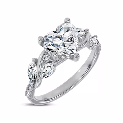 Hayden Curved Vine Hidden Halo Lab Engagement Ring