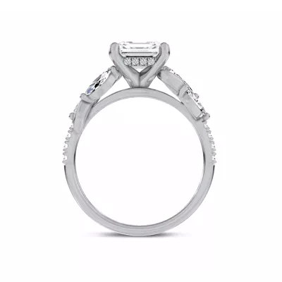 Hayden Curved Vine Hidden Halo Lab Engagement Ring