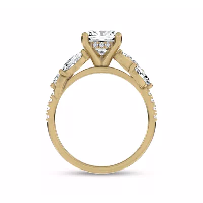 Hayden Curved Vine Hidden Halo Lab Engagement Ring