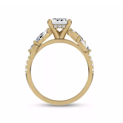 Hayden Curved Vine Hidden Halo Lab Engagement Ring