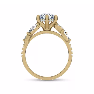 Hayden Curved Vine Hidden Halo Lab Engagement Ring