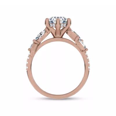 Hayden Curved Vine Hidden Halo Lab Engagement Ring