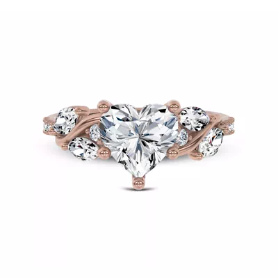 Hayden Curved Vine Hidden Halo Lab Engagement Ring