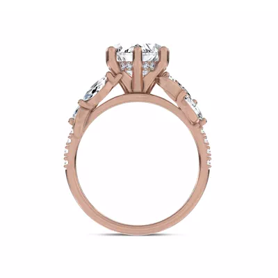 Hayden Curved Vine Hidden Halo Lab Engagement Ring
