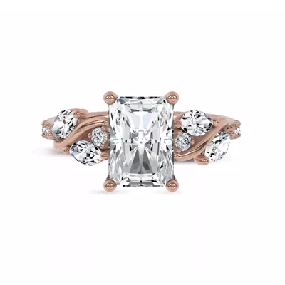 Hayden Curved Vine Hidden Halo Lab Engagement Ring