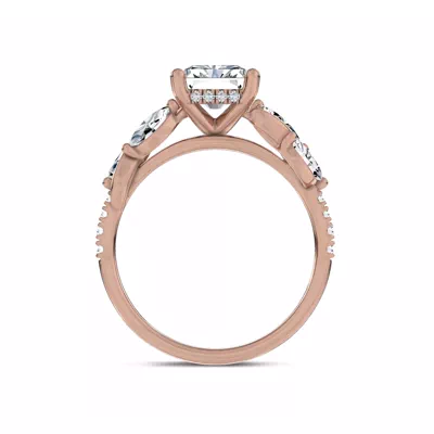 Hayden Curved Vine Hidden Halo Lab Engagement Ring