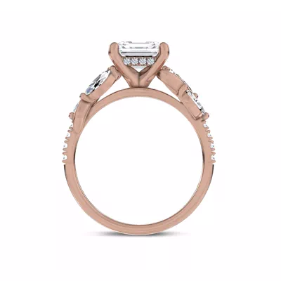 Hayden Curved Vine Hidden Halo Lab Engagement Ring