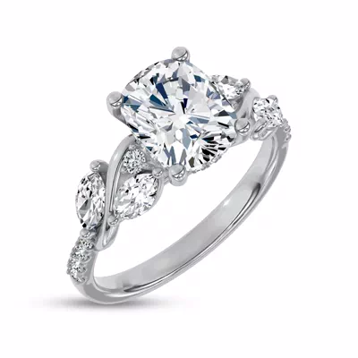 Hayden Curved Vine Hidden Halo Lab Engagement Ring
