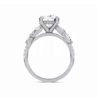 Hayden Curved Vine Hidden Halo Lab Engagement Ring