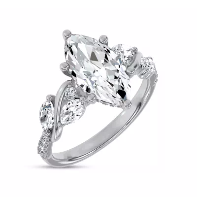 Hayden Curved Vine Hidden Halo Lab Engagement Ring