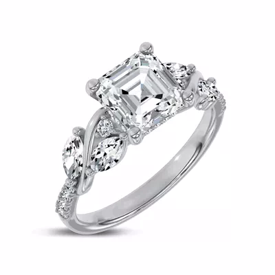 Hayden Curved Vine Hidden Halo Lab Engagement Ring