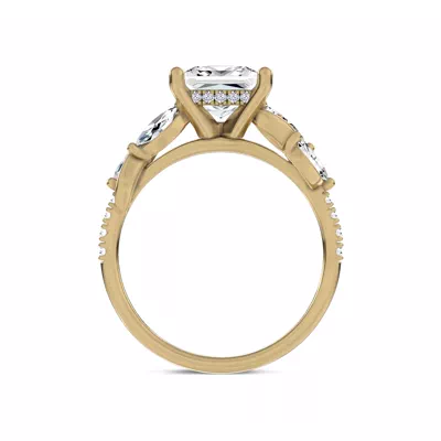 Hayden Curved Vine Hidden Halo Lab Engagement Ring