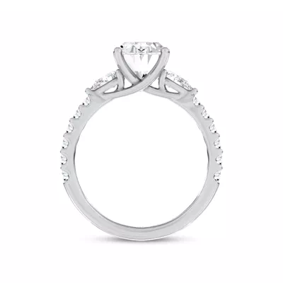 Perelle Pear Pavé Lab Engagement Ring