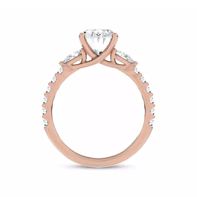Perelle Pear Pavé Lab Engagement Ring