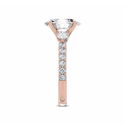 Perelle Pear Pavé Lab Engagement Ring