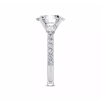 Perelle Pear Pavé Lab Engagement Ring