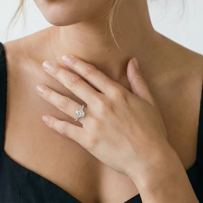 Perelle Pear Pavé Engagement Ring