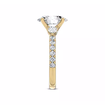 Perelle Pear Pavé Lab Engagement Ring