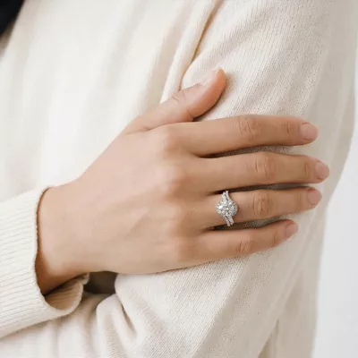 Envol Pavé Lab Engagement Ring by Christian Siriano