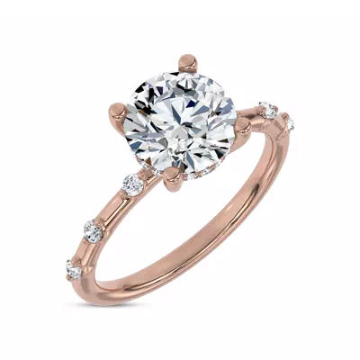 Starlight Spaced Hidden Halo Engagement Ring