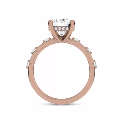 Starlight Spaced Hidden Halo Engagement Ring