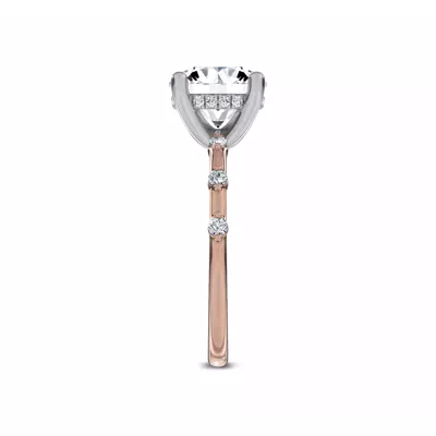 Starlight Spaced Hidden Halo Engagement Ring