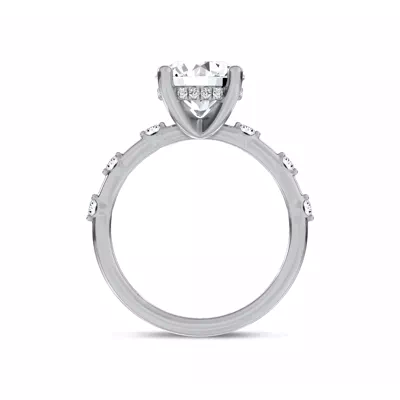 Starlight Spaced Hidden Halo Engagement Ring