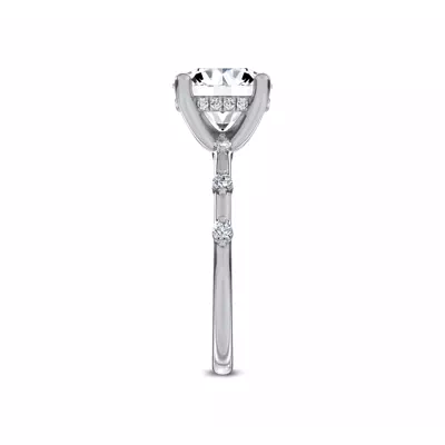 Starlight Spaced Hidden Halo Engagement Ring