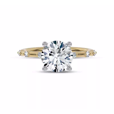 Starlight Spaced Hidden Halo Engagement Ring