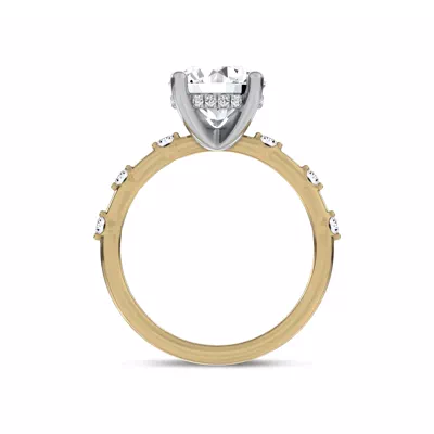 Starlight Spaced Hidden Halo Engagement Ring