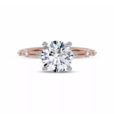 Starlight Spaced Hidden Halo Engagement Ring