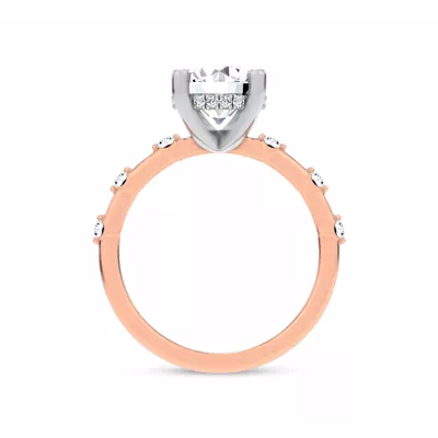 Starlight Spaced Hidden Halo Engagement Ring