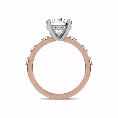 Starlight Spaced Hidden Halo Engagement Ring