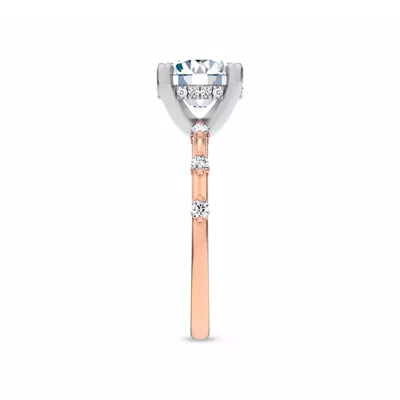 Starlight Spaced Hidden Halo Engagement Ring