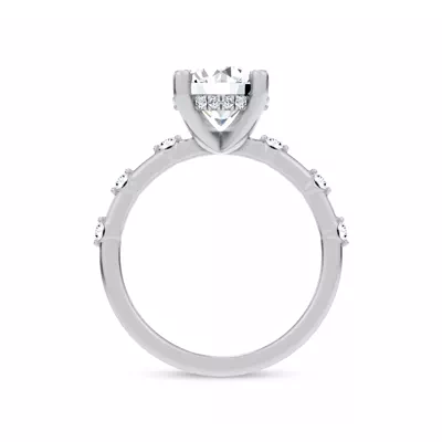Starlight Spaced Hidden Halo Engagement Ring