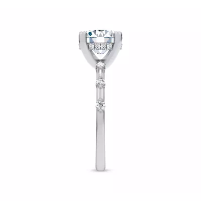 Starlight Spaced Hidden Halo Engagement Ring