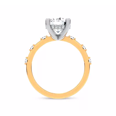 Starlight Spaced Hidden Halo Engagement Ring